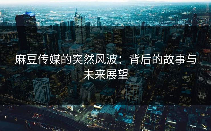麻豆传媒的突然风波：背后的故事与未来展望