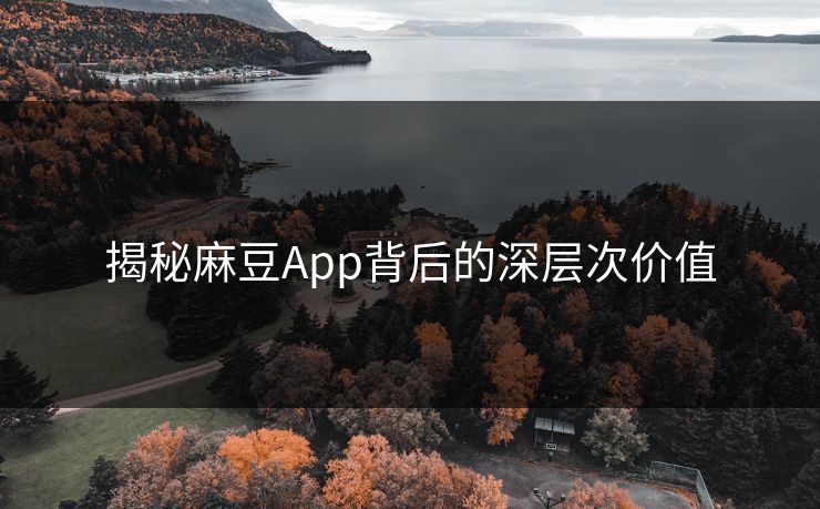 揭秘麻豆App背后的深层次价值