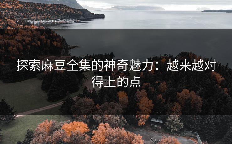 探索麻豆全集的神奇魅力：越来越对得上的点