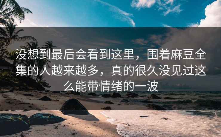 没想到最后会看到这里，围着麻豆全集的人越来越多，真的很久没见过这么能带情绪的一波