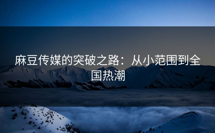 麻豆传媒的突破之路：从小范围到全国热潮