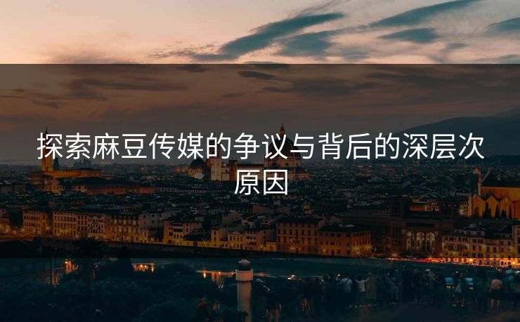 探索麻豆传媒的争议与背后的深层次原因
