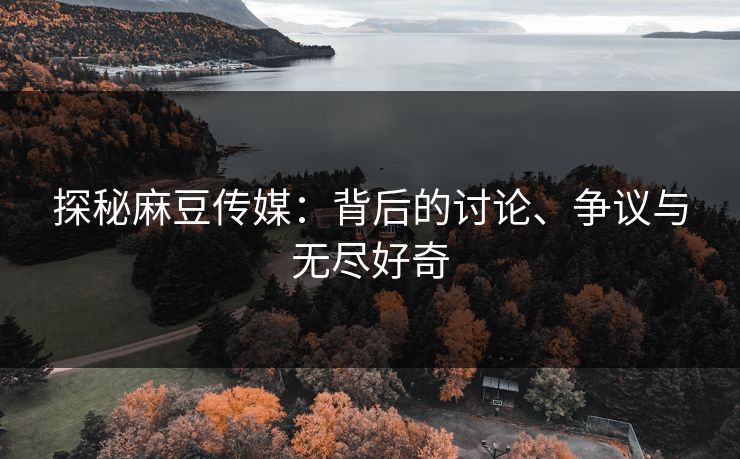 探秘麻豆传媒：背后的讨论、争议与无尽好奇