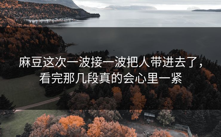 麻豆这次一波接一波把人带进去了，看完那几段真的会心里一紧