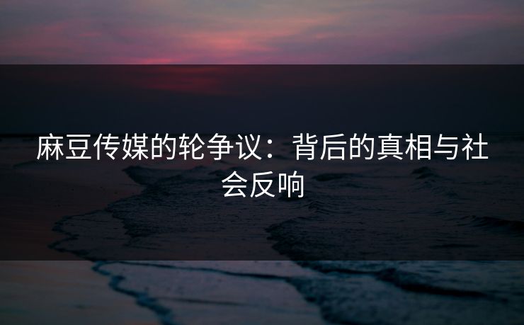 麻豆传媒的轮争议：背后的真相与社会反响